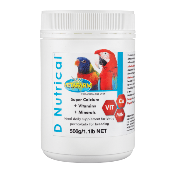 D'Nutrical Polvo para Loros, 500 gramos, Vetafarm